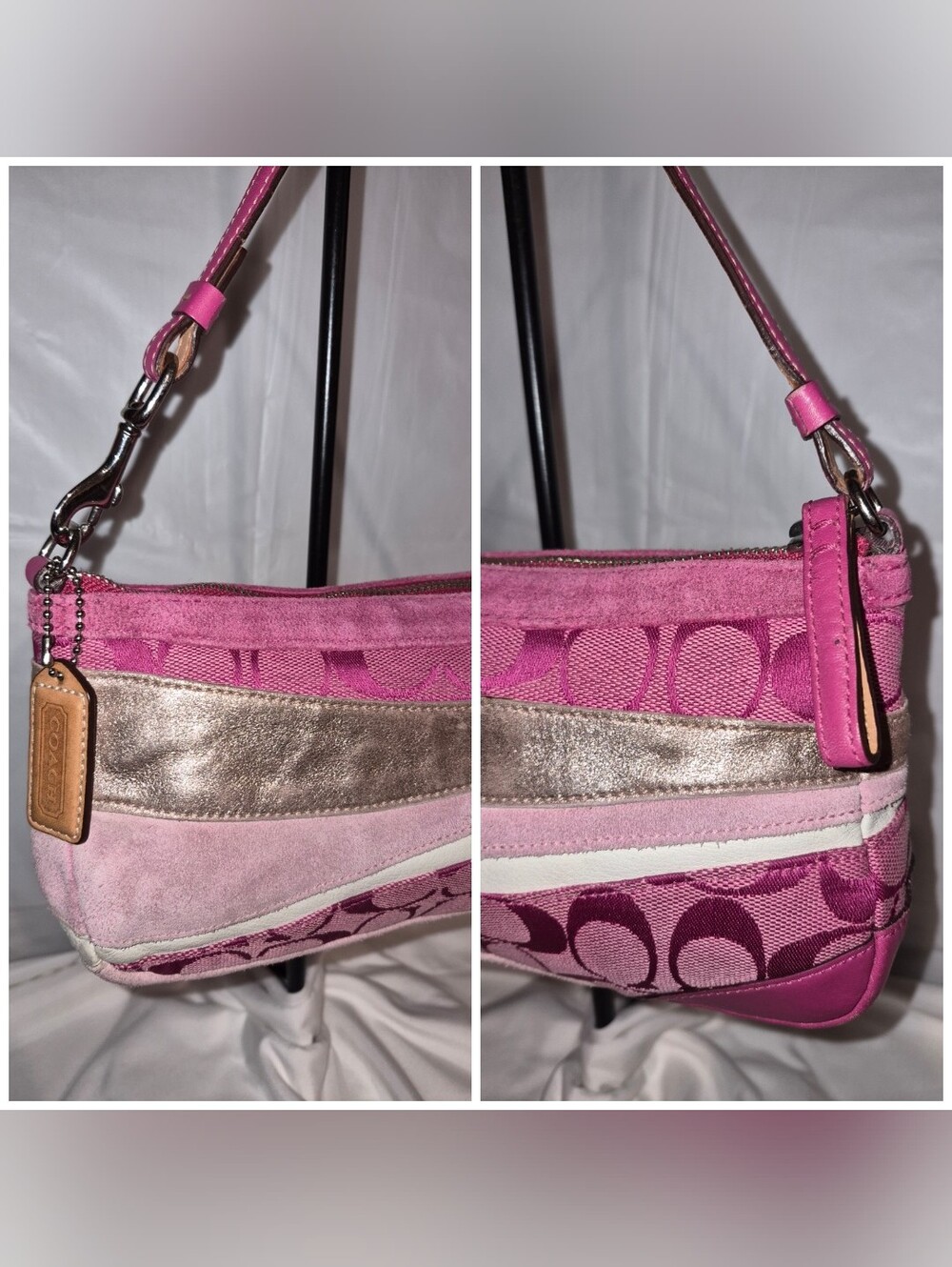 Rare 2004 Coach Wave Patchwork Mini Demi Shoulder Bag - Picture 5 of 16